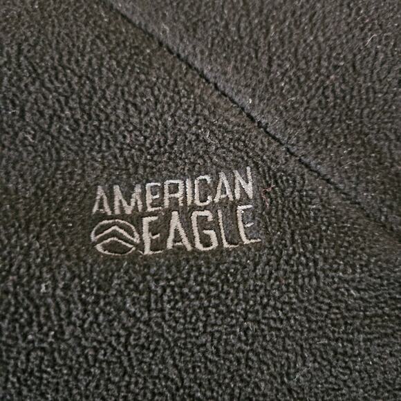 American Eagle Fleece Hoodie Womens Size Small Full Zip Sweatshirt Jacket Black - Picture 6 of 9